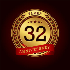 32th anniversary celebration logo design. Vector Eps10