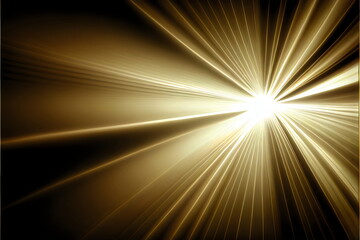 bright gold starburst of light against black created with generative ai