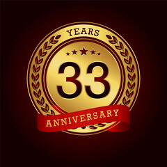 33th anniversary celebration logo design. Vector Eps10