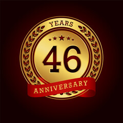 46th anniversary celebration logo design. Vector Eps10