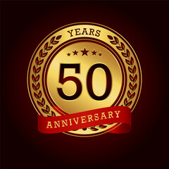 Fototapeta na wymiar 50th anniversary celebration logo design. Vector Eps10