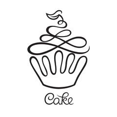 Cake Café or bakery logo design. 
