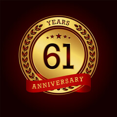 61th anniversary celebration logo design. Vector Eps10