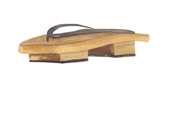 Wooden shoe Chinese traditional clothes Watercolor illustration for Chinese new year celebration Graphic element for greeting card, poster, party invitation Png file transparent background Clipart