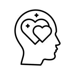 Head heart icon. sign for mobile concept and web design. vector illustration