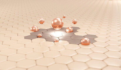 3d rendering of serum cream and vitamin drop on closeup skin cell with dark spot layer for cosmetic advertise. 3D Render illustration.