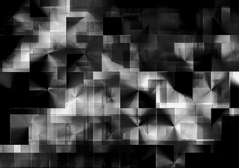 A grungy square blocks abstract background in black and white