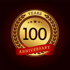 Fototapeta na wymiar 100th anniversary celebration logo design. Vector Eps10