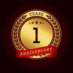 1st anniversary celebration logo design. Vector Eps10
