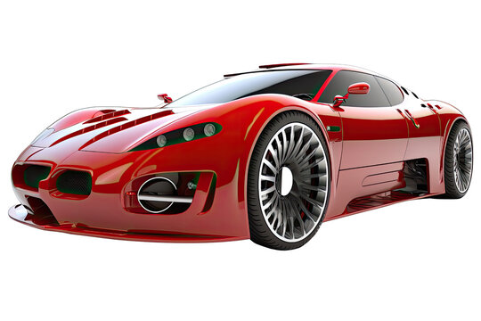 red sports car transparent background, ai generated