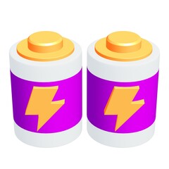 Alkaline cylinder battery with bolt icon