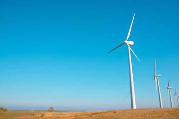 Obraz premium Wind turbine generators for renewable electricity production