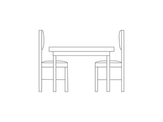 Fototapeta premium table and chairs. table and chair. table and chairs isolated. chair table line art