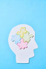 Colorful puzzle, World Autism Awareness Day concept.