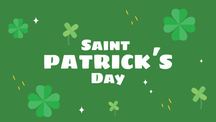 Saint Patrick's Day greeting, with shamrock shapes. Vector illustration of St. Patrick's Day.