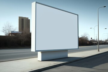 Blank billboard on the street. Mock up template for Design or product placement created using generative AI tools
