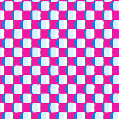 Colorful Check Pattern With Small Blue Dots Vector Background Style.