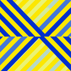 Blue Yellow Pattern With Diagonal Lines And Small Breakouts Vector Background Style.