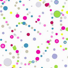 Bright Colorful Pattern With Circles And Lines And Small Breakouts Vector Background.