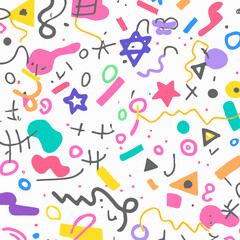 Abstract Colourful Doodles Background.