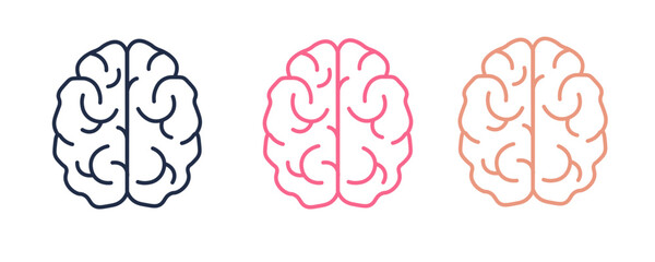 Brain icon. Mind intellect set vector ilustration.