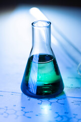 Chemical tubes with reaction formulas