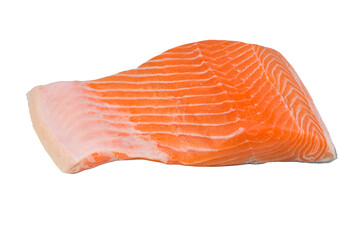 Fresh salmon fillet isolated on white background with clipping-path.