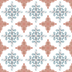   Pattern, ornament,  tracery, mosaic ethnic, folk, national, geometric  for fabric, interior, ceramic, furniture in the Latin American style.
