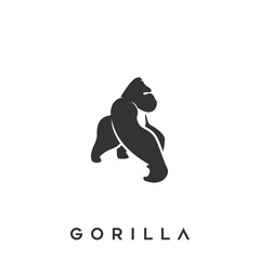 gorilla silhouette logo design vector illustration