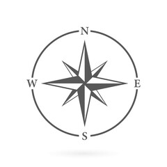 Compass Map Silhouette Icon. Rose Wind Navigation Retro Equipment Glyph Pictogram. Adventure Direction Arrow to North South West East Orientation Navigator Modern Sign. Isolated Vector Illustration