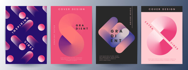 Сolorful vibrant posters. Gradient cover design