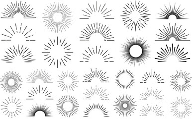 Sun rays icon, shine and burst line © 4zevar