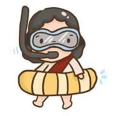 god swim element illustration