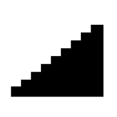Obraz premium Stairs icon isolated on white background. Black stairs pictogram. Career stairs icon close-up. Progress. Growth. Success