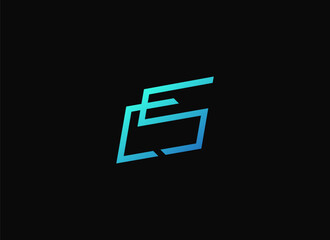 Abstract Initial Letter C E and S Logo. Geometric Line Shapes CES ECS Letter Isolated on Black Background. Suitable For Business and Branding Logos. Flat Design Vector Template Elements