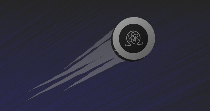 February 13 2023 Illustration of the crypto asset token QRL coin take off, unstick, skyrocketing in a bull run. Rise of Quantum Resistant Ledger 