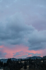 Sunset in the mountain village