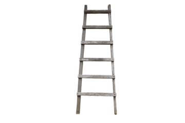 Old wooden ladder. Accomodation ladder.