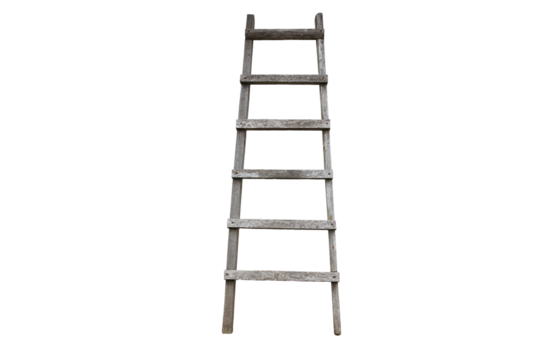 Old wooden ladder. Accomodation ladder.