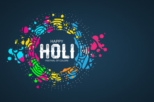 Happy Holi, festival of colors, holi celebration and colorful powder image.