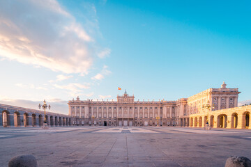 Majestic palace with columns and arches