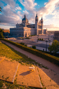Majestic cathedral in sunset time