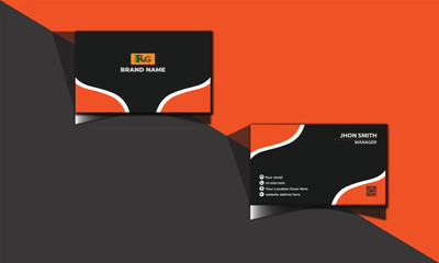 Business Card Template Fill Color Business Card Two Sided Business Card Multipurpose Business Card Simple Business Card Design Professional Business Card Layout Flat Design Concept Corporate business 