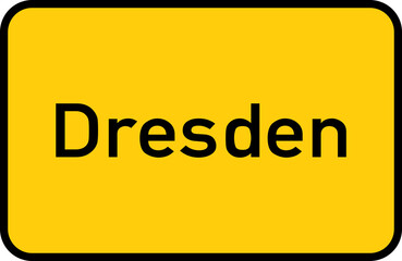 City sign of Dresden - Ortsschild von Dresden
