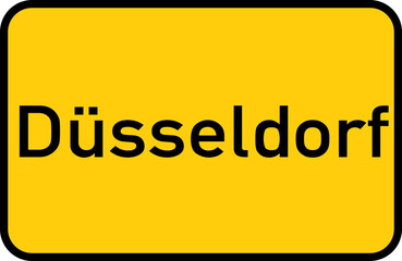City sign of Düsseldorf - Ortsschild von Düsseldorf
