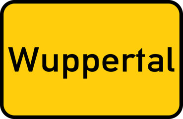 City sign of Wuppertal - Ortsschild von Wuppertal