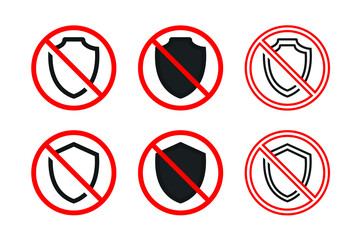 Access denied. Shield forbideen icon. Illustration vector