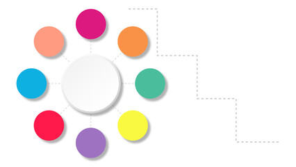 infographic with different color steps on blank circle diagram for business progress presentation and information graphic design element 