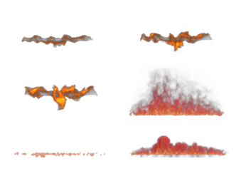 燃える火のライン６種類　透過素材