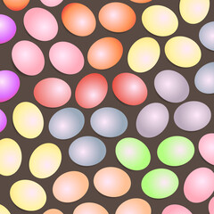 Easter bright colored eggs pattern background